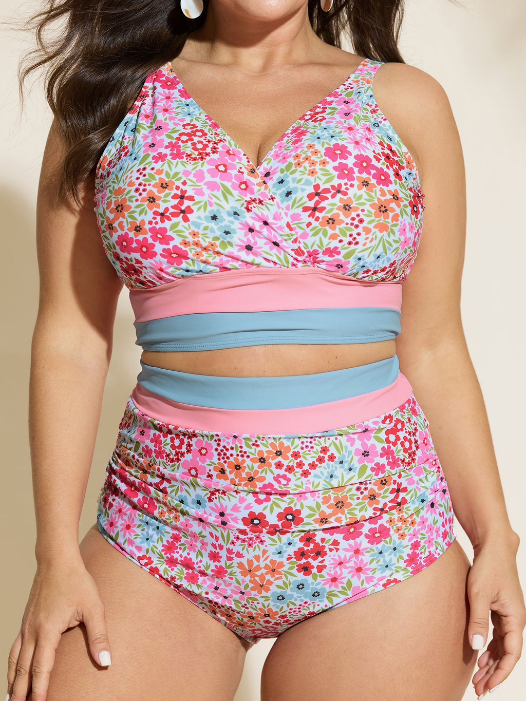Colorful Floral Print Swim Bottoms