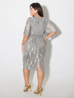 Sequin Embroidery Pleated Waist Mini Dress