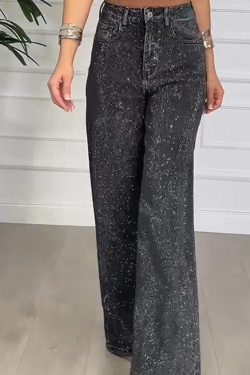 Women's Straight Shiny Jeans