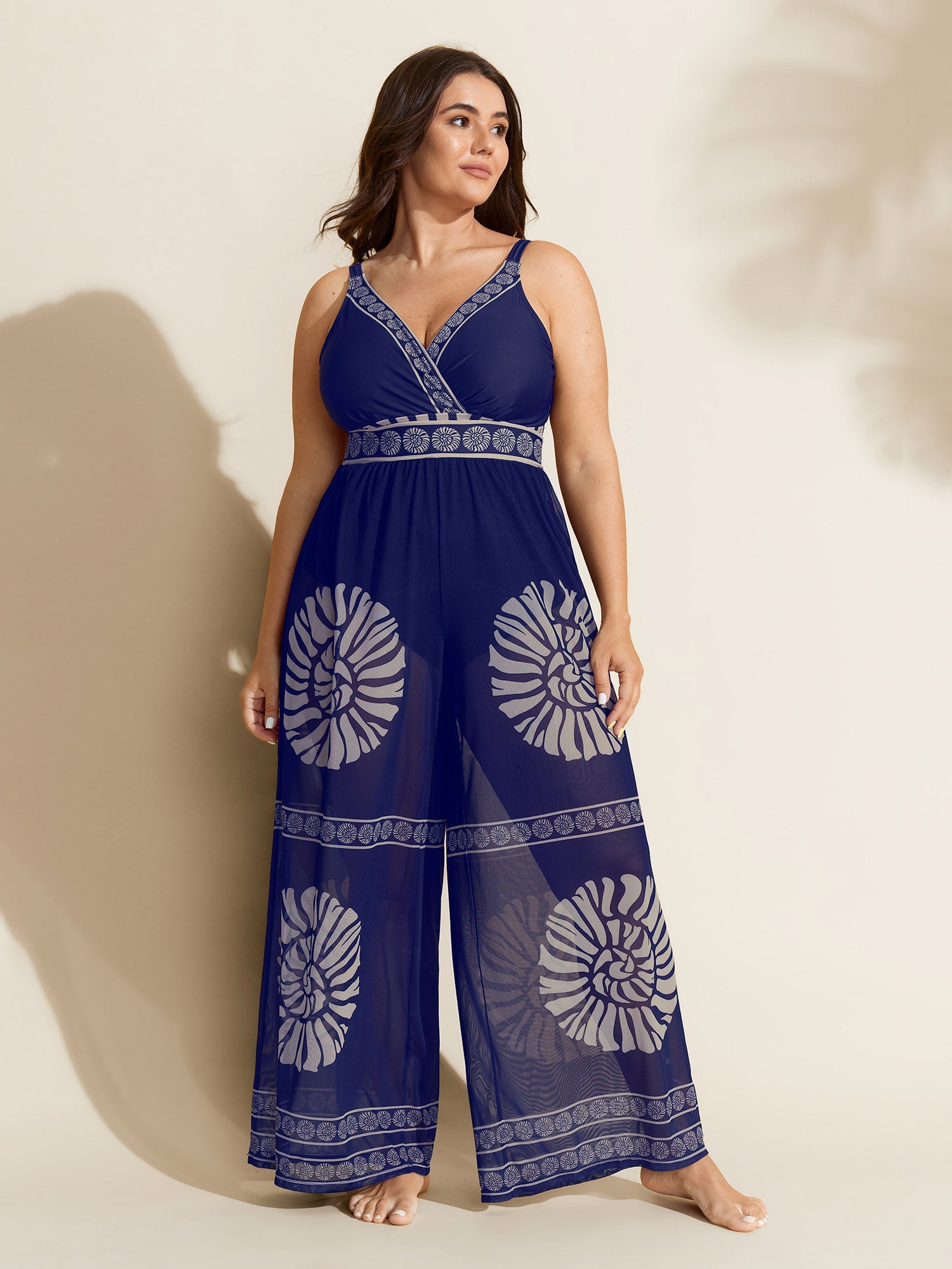 Geometric Print Two-Piece Swimsuit Set