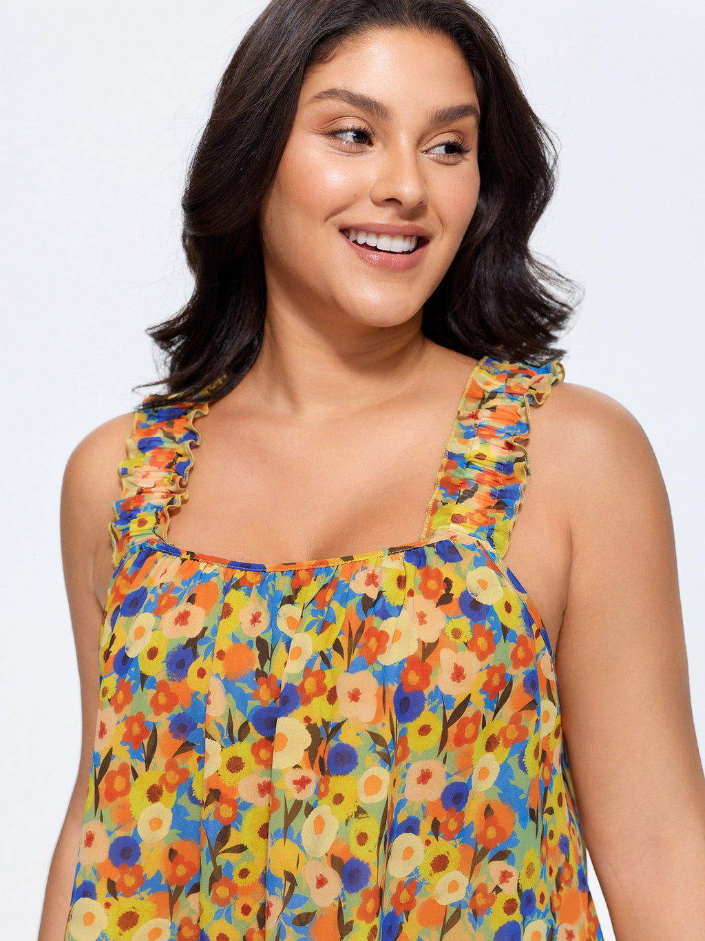 Sunkissed Floral Print Flowy Tank Top