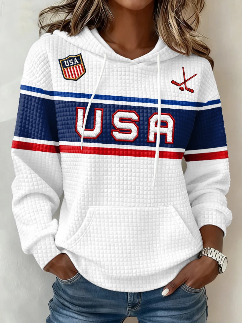 Women's Ice Hockey Print Casual Sweatshirt