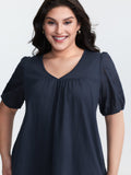 Cotton Slub Textured Embroidered Knit Top