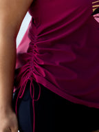 Island Print Drawstring Adjustable Swim Top