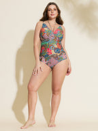 Paisley Print Tummy-Control One-Piece Swim