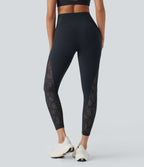 UltraSculptTM SoCinched High Waisted Tummy Control Contrast Lace Shaping Training Leggings with Pockets