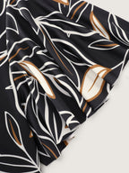 Color Contrast Floral Print One-Piece Swim