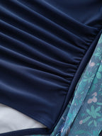 Colorful Sheer Floral Print Swim Dress