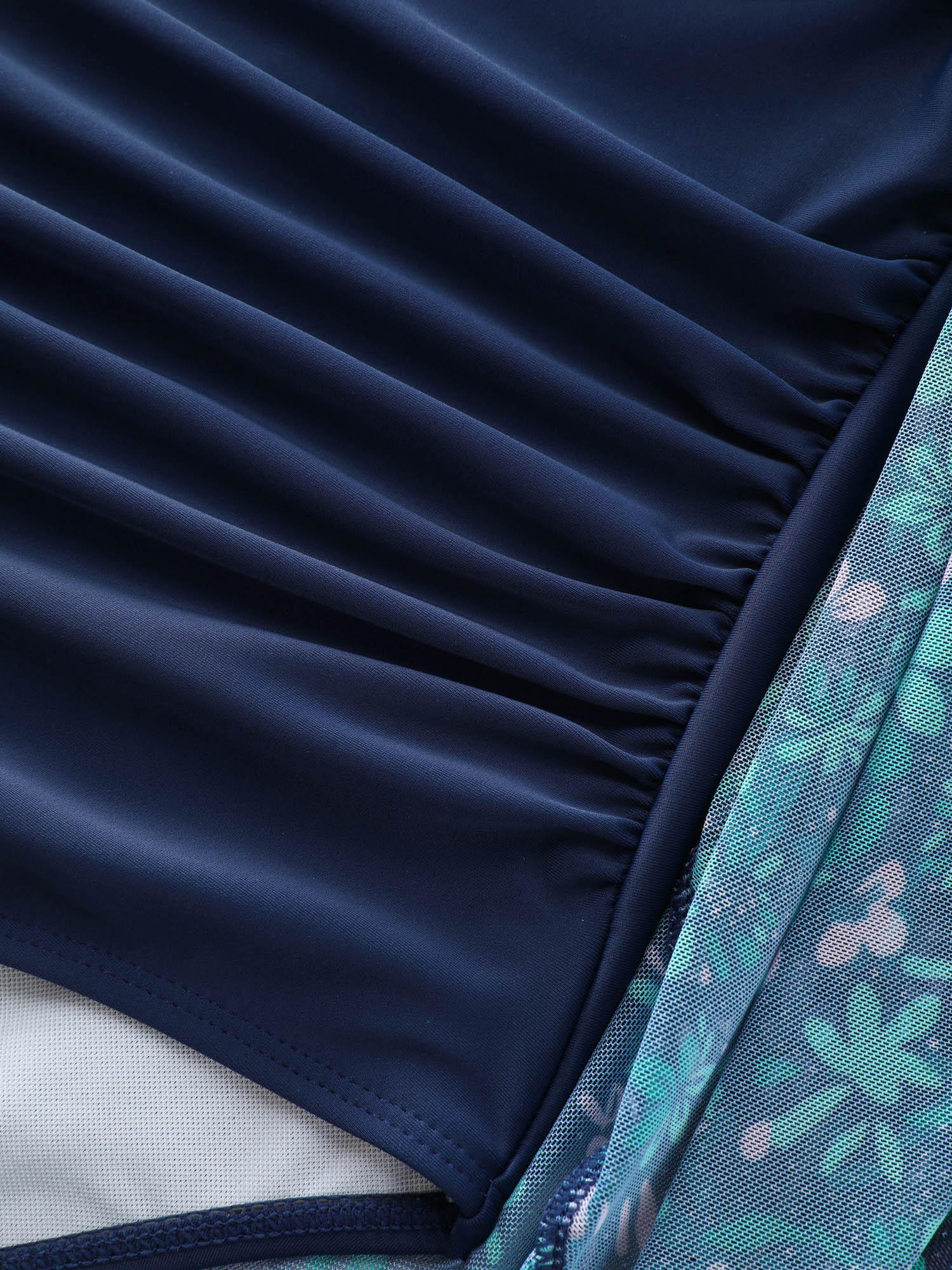 Colorful Sheer Floral Print Swim Dress