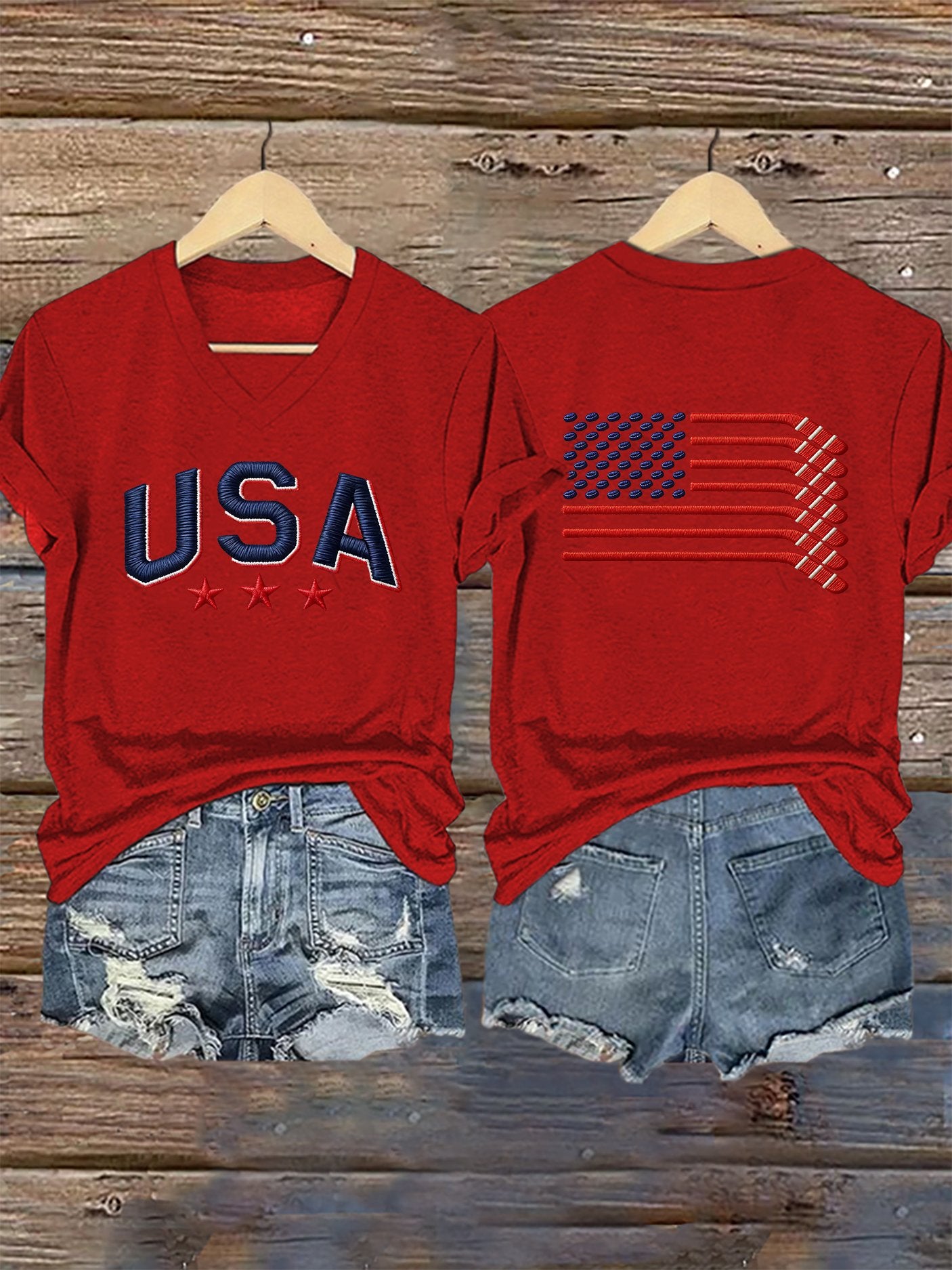 Women's Ice Hockey Print Casual T-Shirt