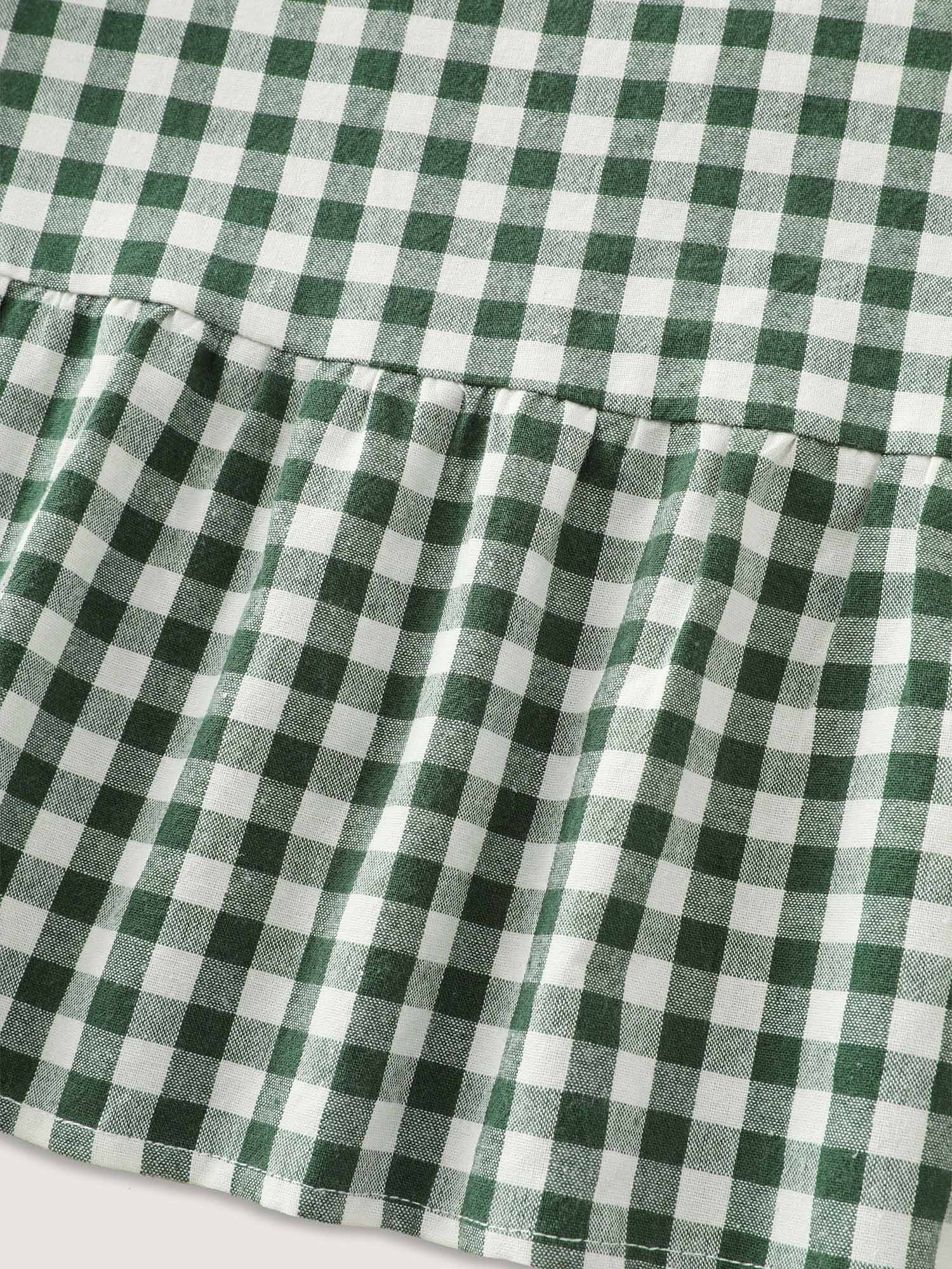 Supersoft Check Print Open Back Blouse