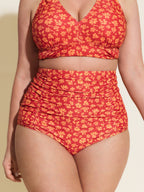Floral Print High Waisted Swim Bottoms