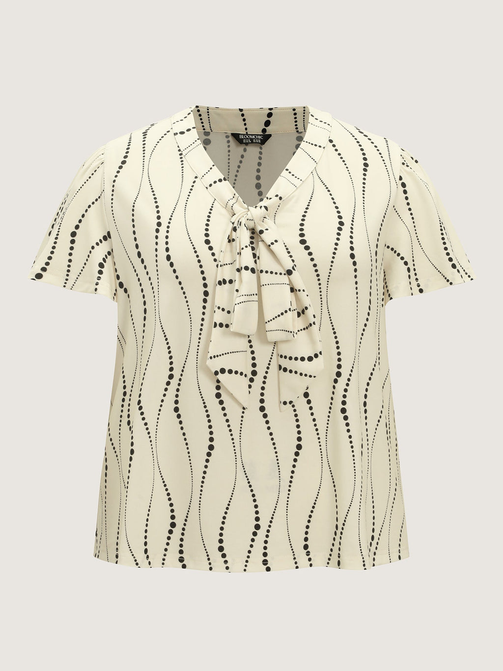Stretchy Geometric Print Knit Top
