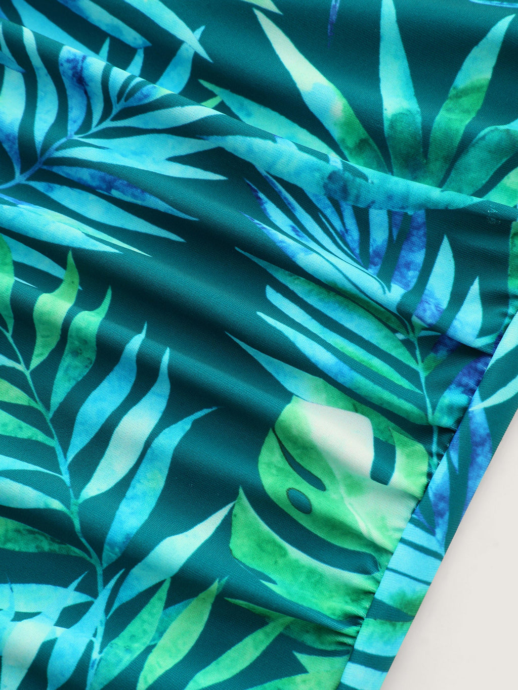Tropical Print Contrast One-Piece Swim