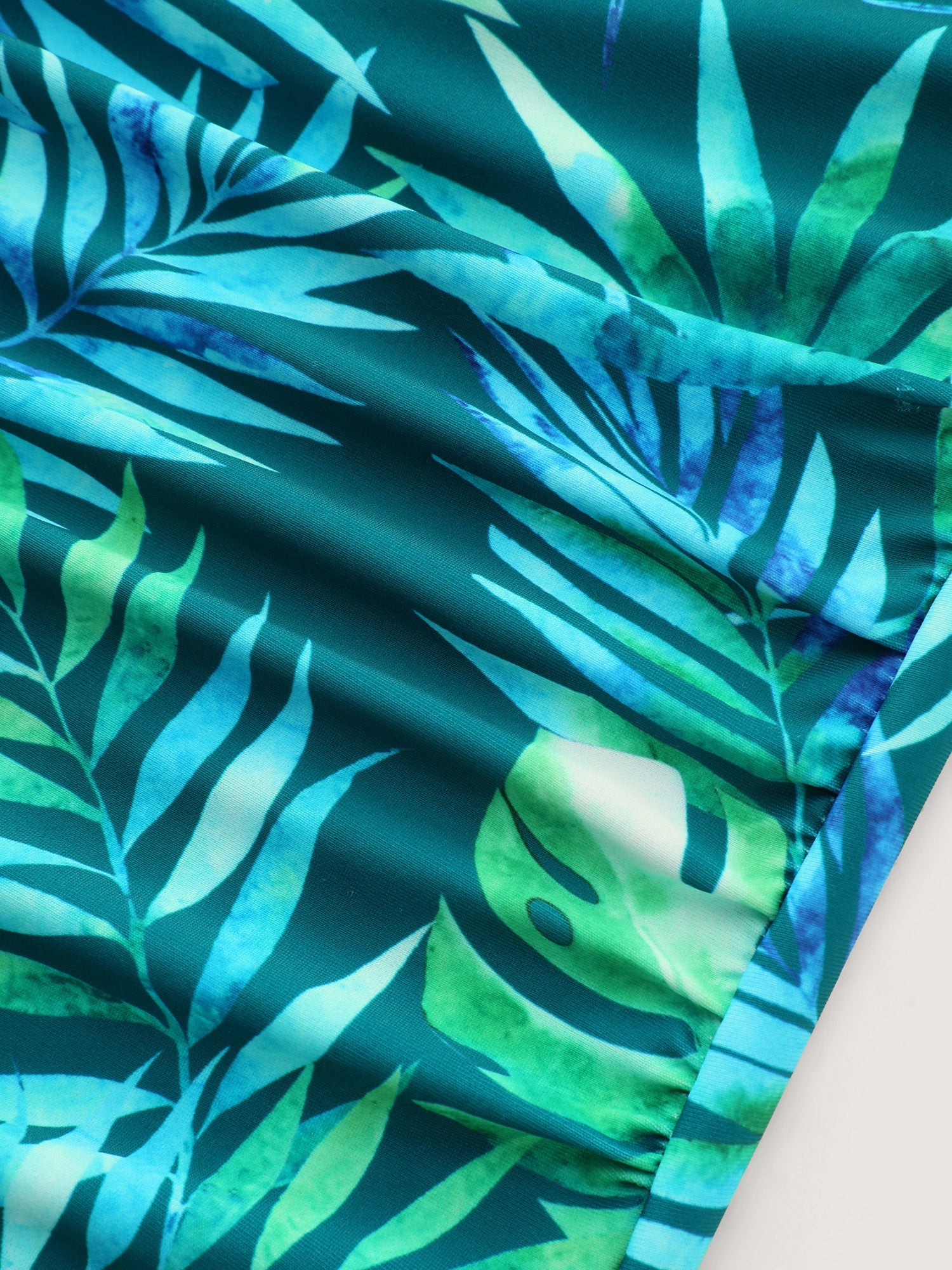 Tropical Print Contrast One-Piece Swim
