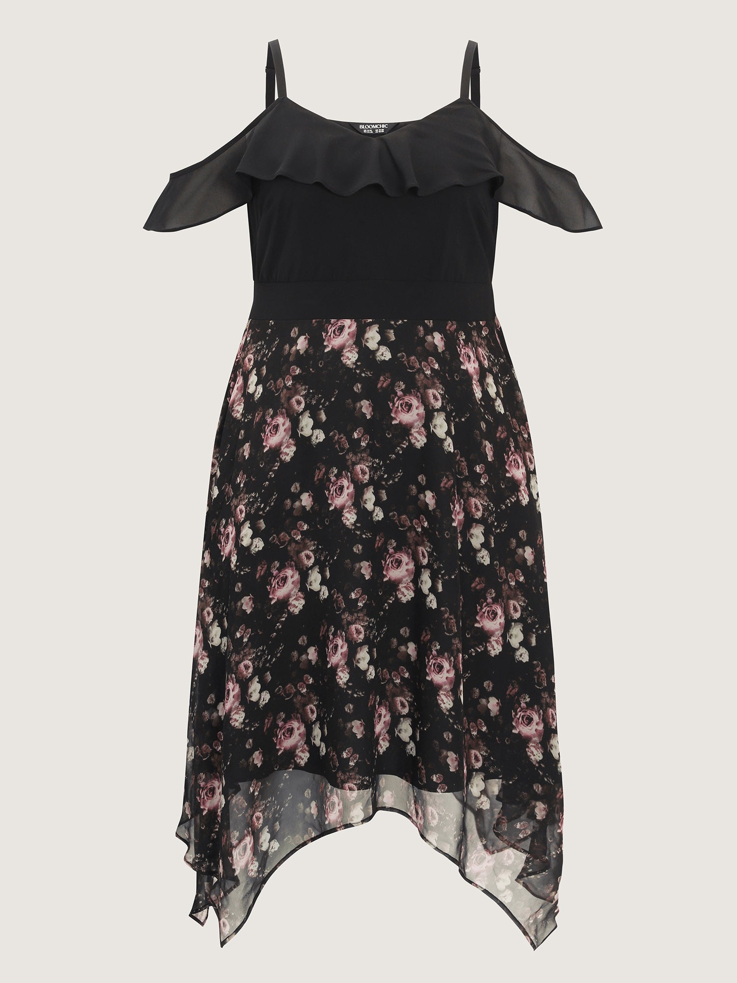 Floral Print Off-Shoulder Ruffled Midi Dress