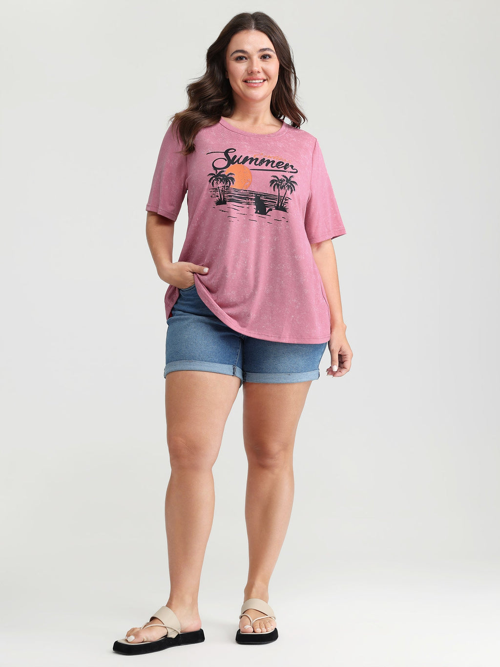 Summer-Ready Print Snowflake Effect T-Shirt