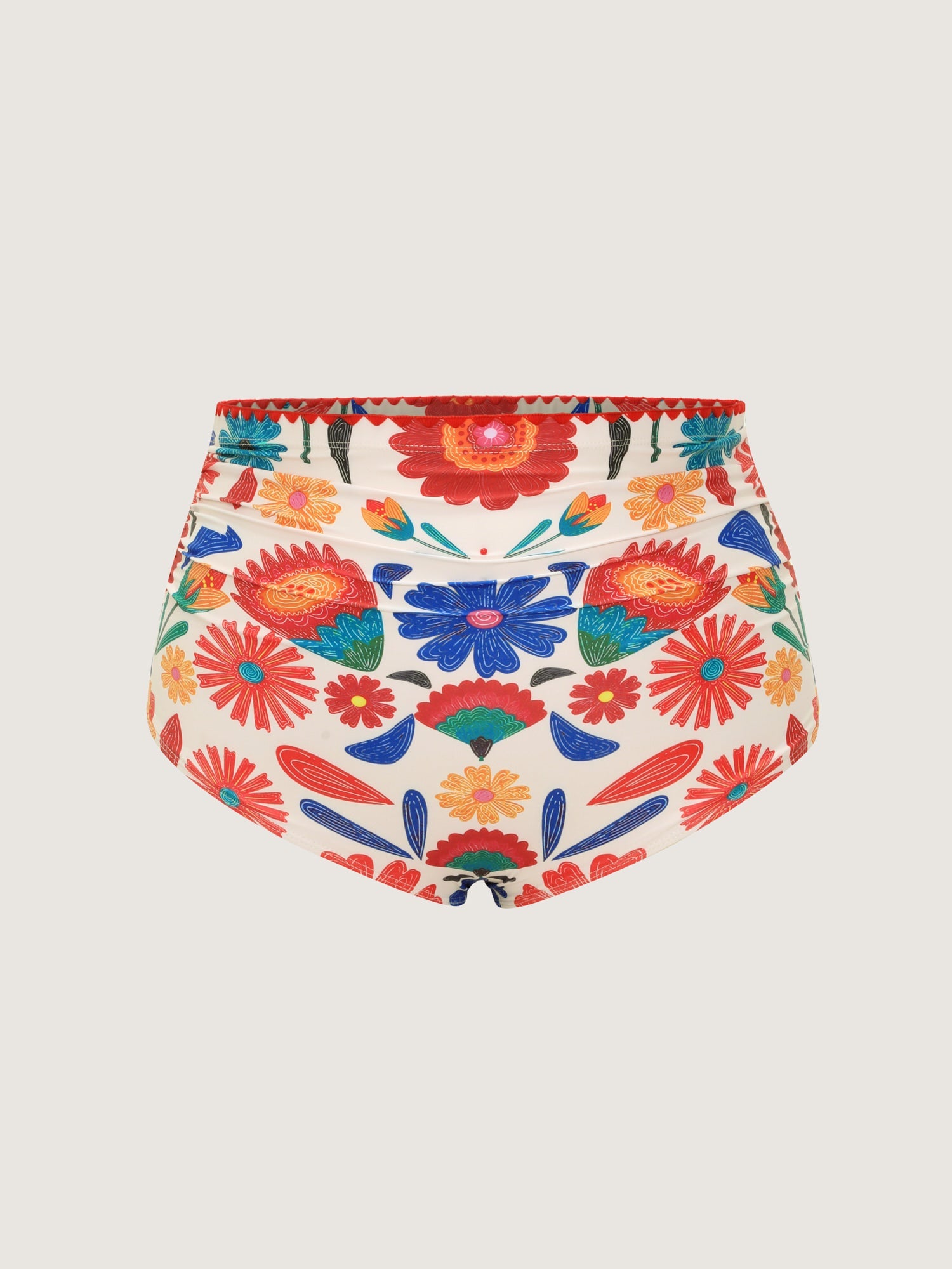 Playful Floral Embroidered Bikini Bottoms