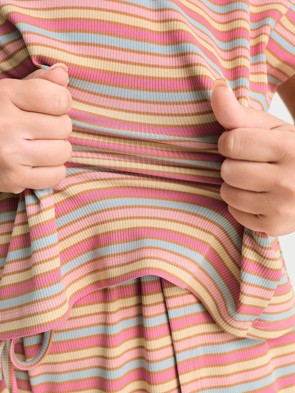 Striped Print Relaxed-Fit T-Shirt