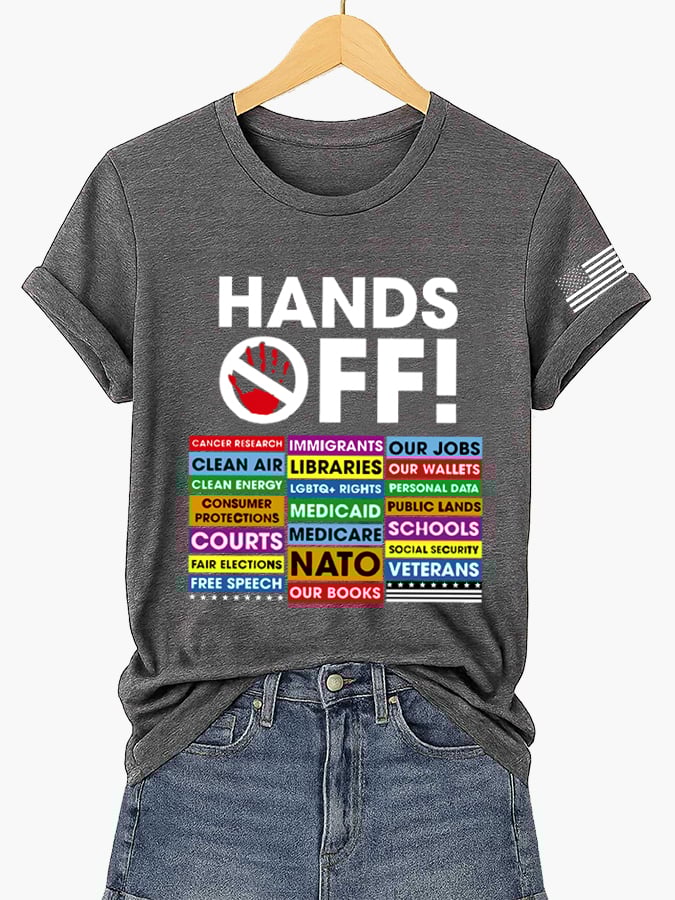🔥Buy 3 Get 15% Off🔥Women's FDT “Hands Off ” Print Casual T-Shirt