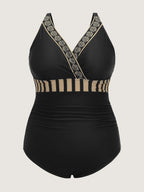 Geometric Print Two-Piece Swimsuit Set