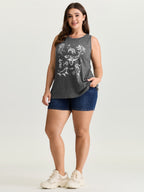 Supersoft Ocean Print Round Neck Tank Top