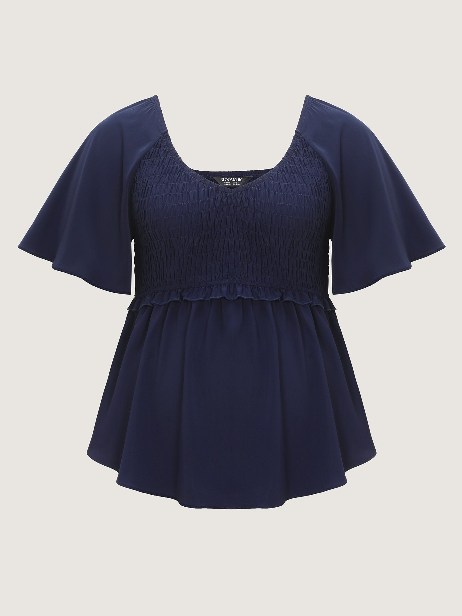 Shirred Back Fit And Flare Blouse