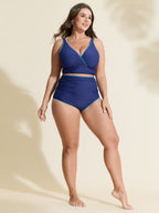 Color Contrast Embroidered Edge Bikini Bottoms