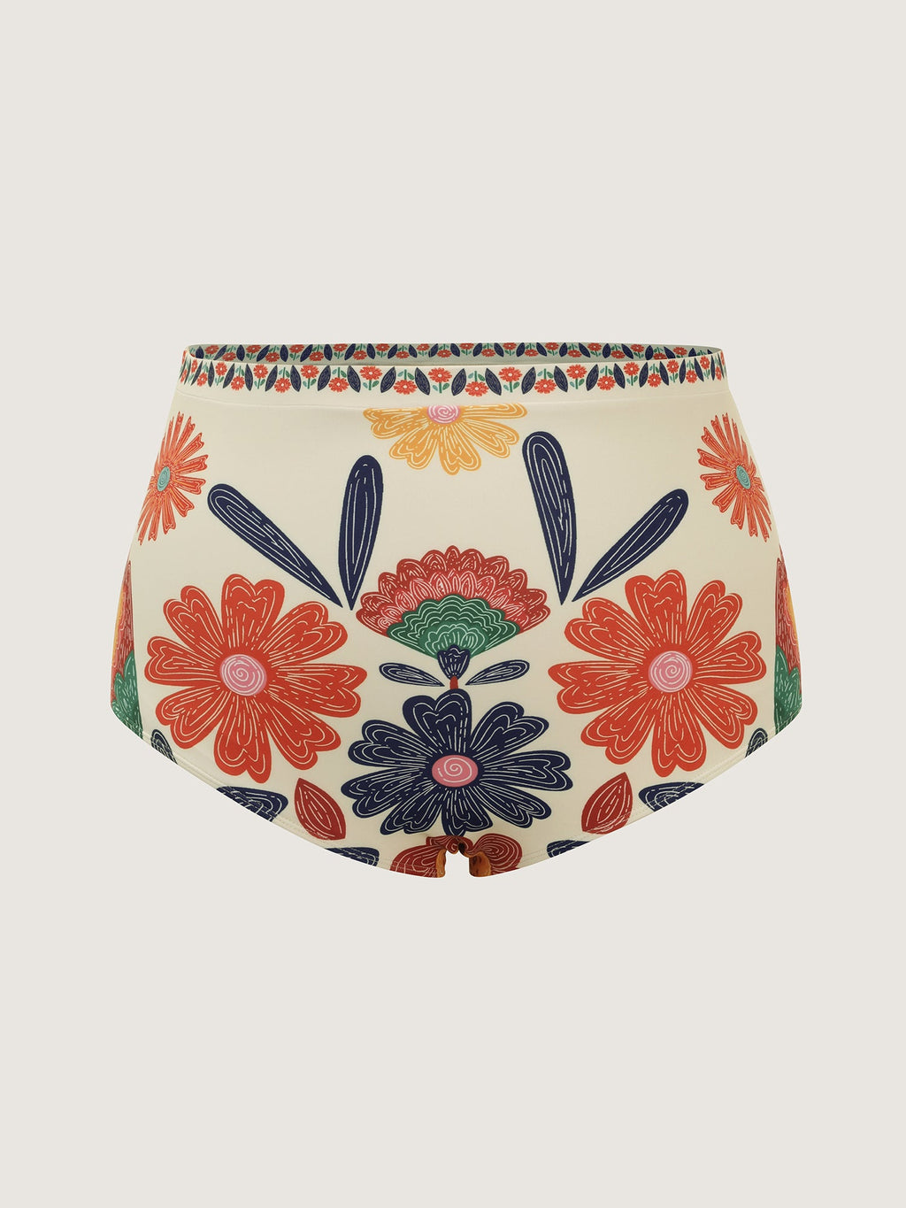 Floral Surplice Neckline Pockets Swim Dress