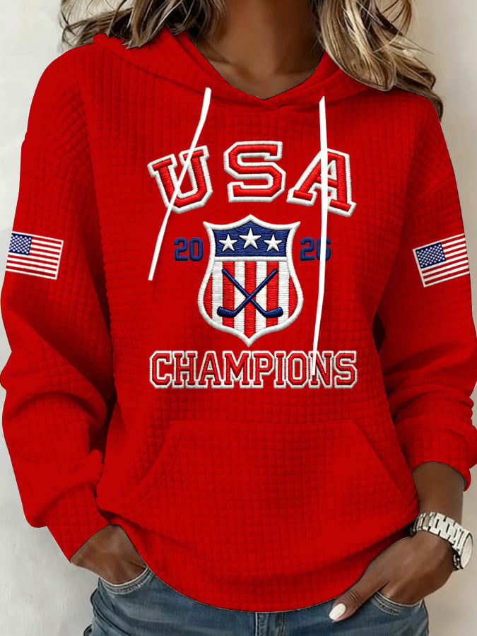 Women's Ice Hockey Print Casual Sweatshirt