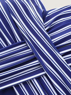 Striped Print Color Contrast One-Piece Swim