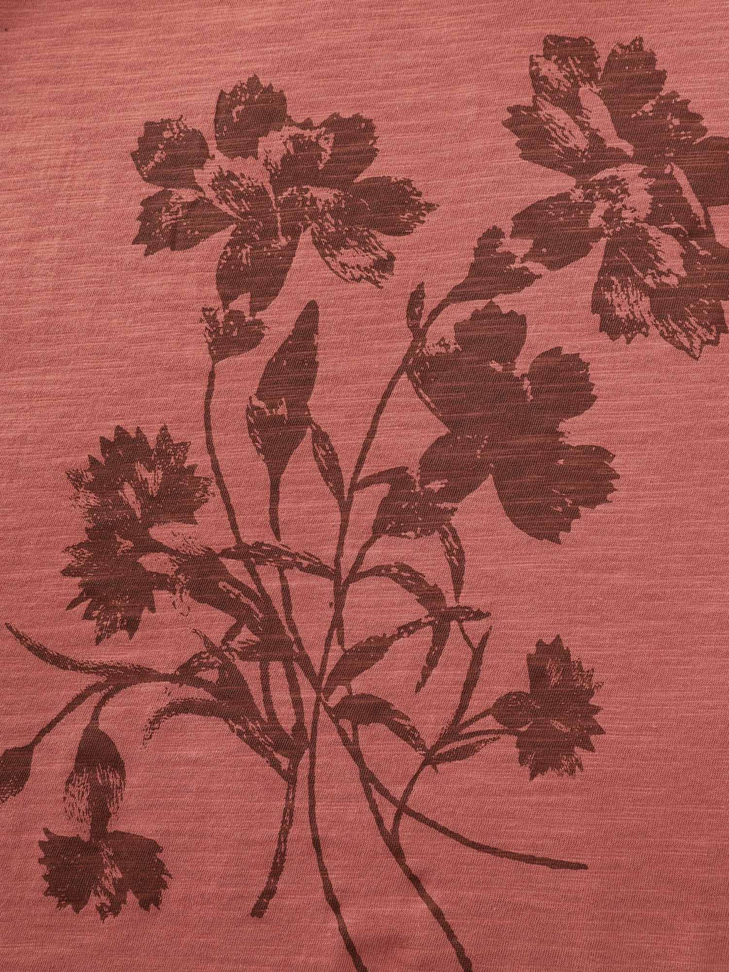 Cotton Floral Print Round Neck T-Shirt