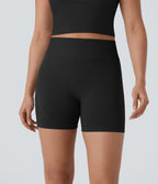 Seamless Flow High Waisted Ruched Yoga Biker Shorts 4''