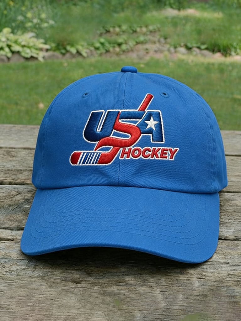 Unisex Retro USA Ice Hockey Printed Hat
