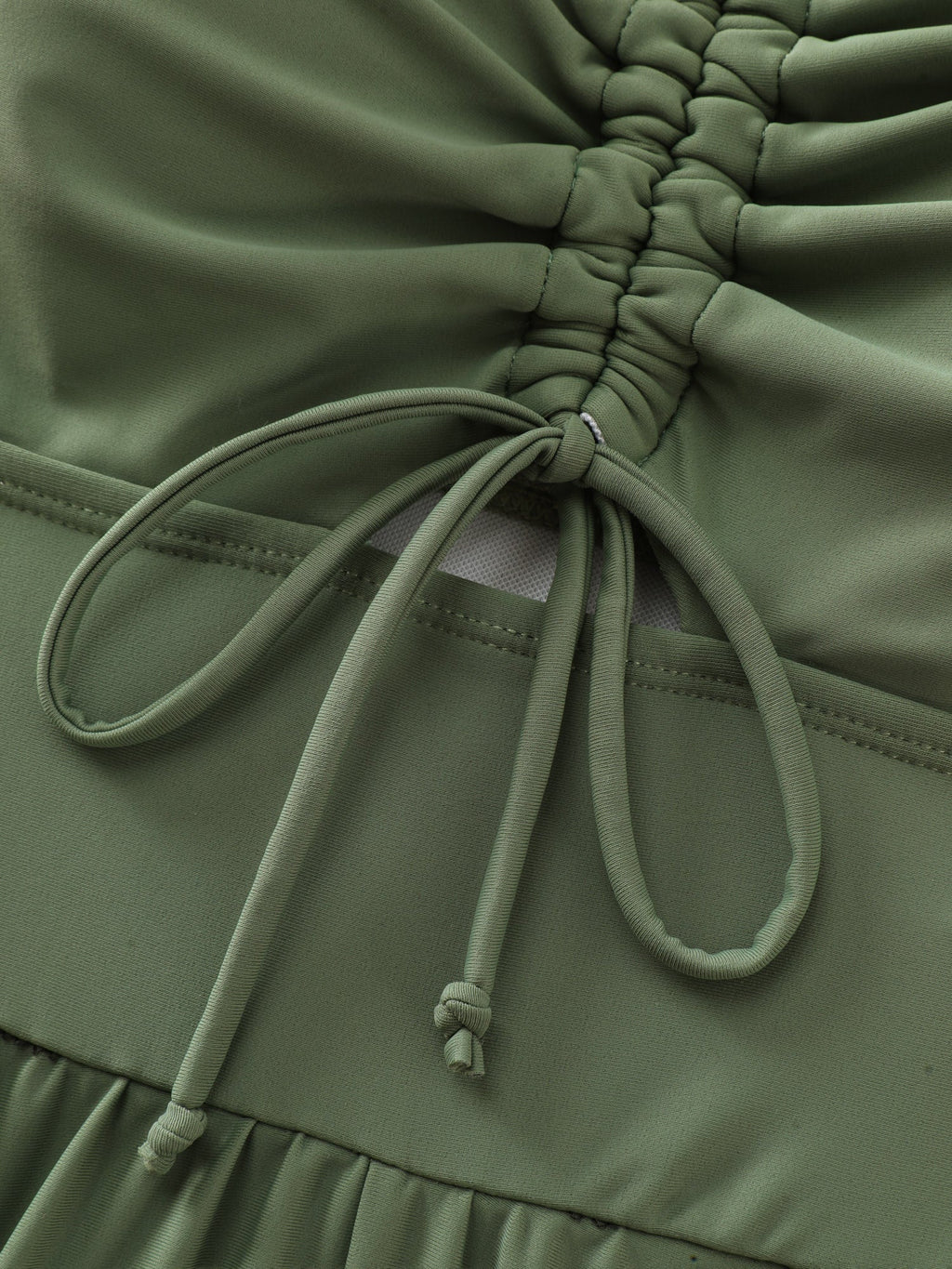 Cut-Out Drawstring Pockets Swim Romper
