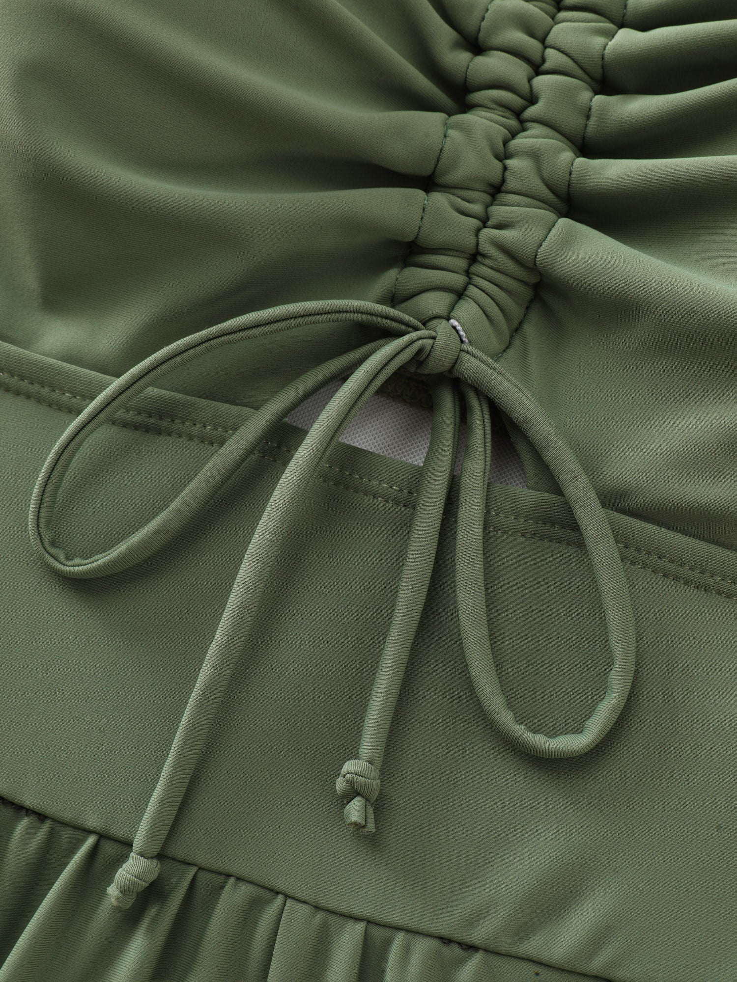 Cut-Out Drawstring Pockets Swim Romper