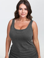 Supportive Bra Pleated Fitted Tank Top