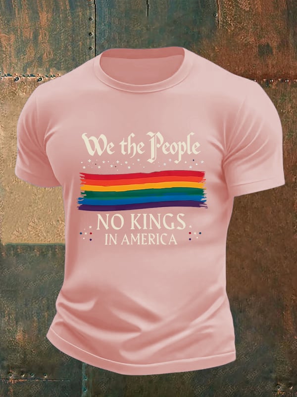 🔥Buy 3 Get 15% Off🔥Men's  We the People NO KINGS IN AMERICA  print  T-Shirt