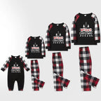 Christmas Family Matching Pajamas-Red and Gray Plaid Pjs set with “Merry Christmas” Print