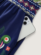 Tropical Print Pockets One-Piece Swimsuit