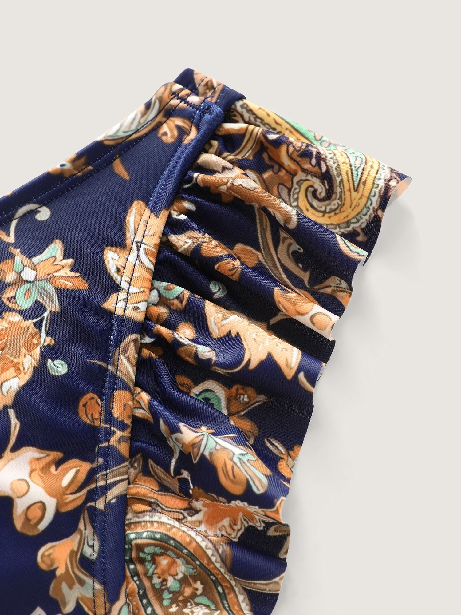 Paisley Print Ruffled Sleeve One-Piece Swimsuit