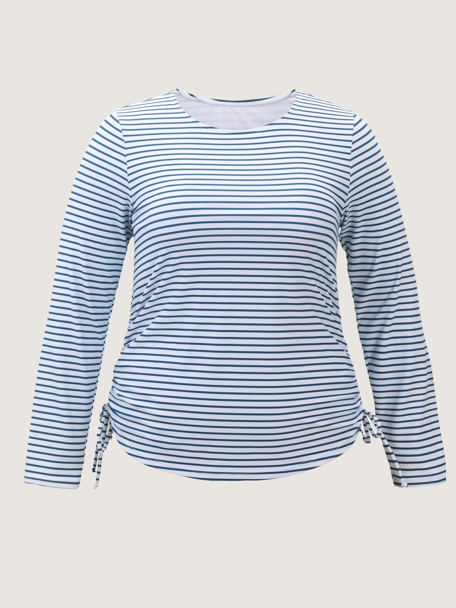 Striped Print UPF 50+ Protection Swim Top