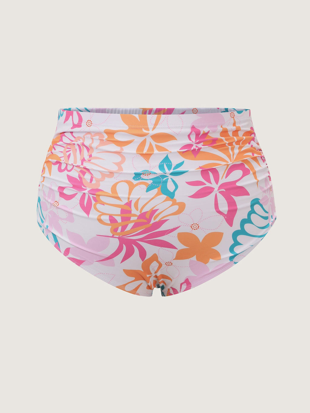 Playful Tropical Print Pockets Swim Dress