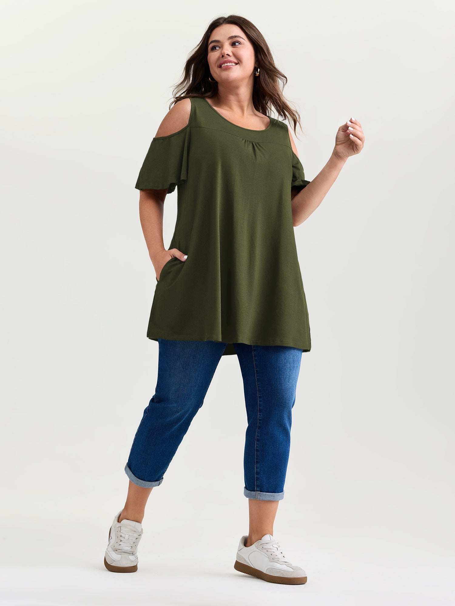 Supersoft Bust-Friendly Shoulder Cut-Out T-Shirt