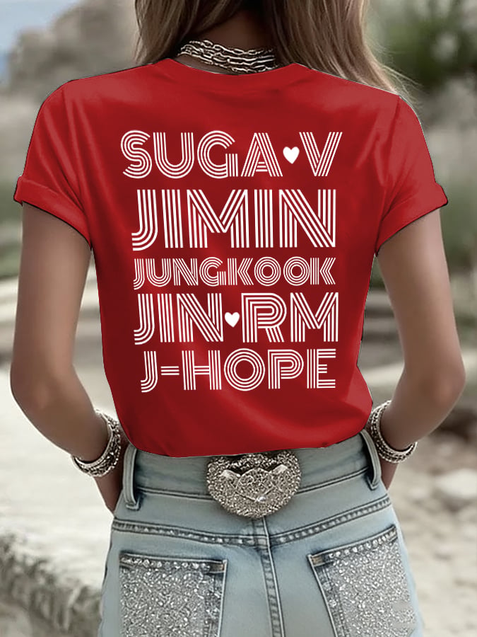 Women's BTS Fan Print Short-Sleeve T-Shirt
