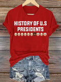 🔥Buy 3 Get 15% Off🔥Women's  History Of US Presidents Print T-Shirt