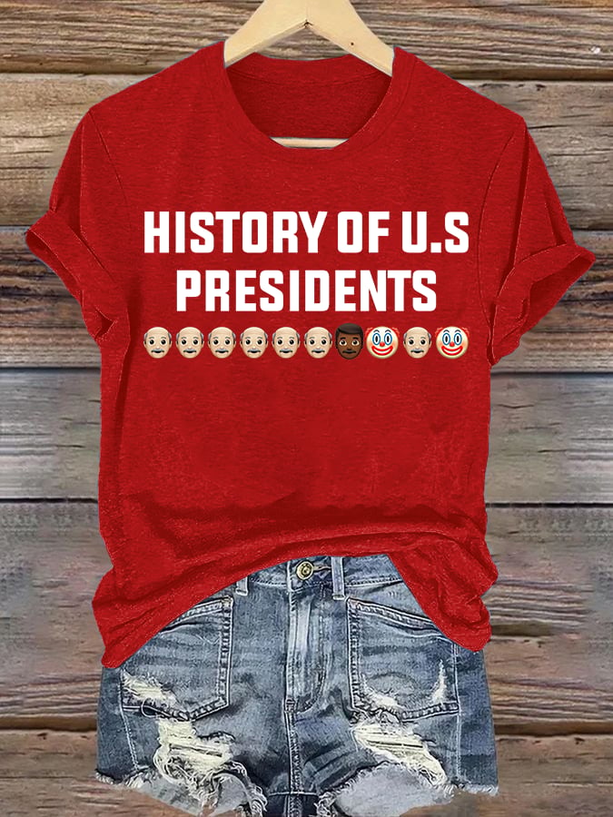 🔥Buy 3 Get 15% Off🔥Women's  History Of US Presidents Print T-Shirt