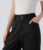 High Waisted Straight Leg Work Cargo Pants with Pockets