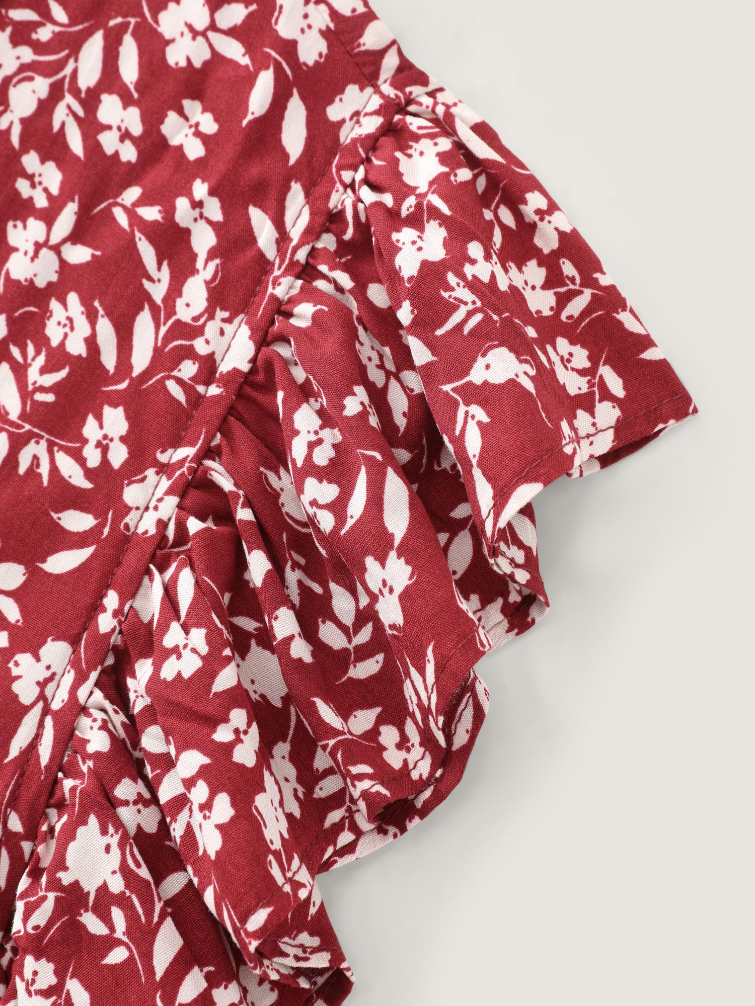 Floral Print Knotted Front Blouse