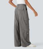 High Waisted Travel Cargo Pants with Pockets